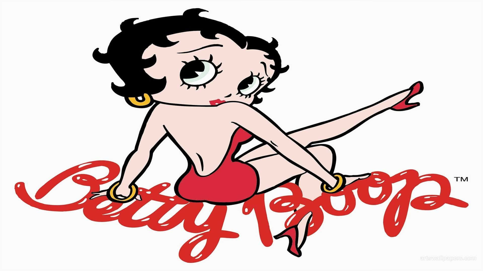 Betty Boop, red dress, heels, Full HD Desktop Wallpaper
