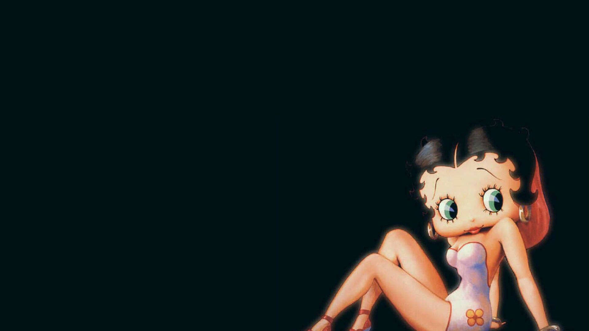 Betty Boop, purple dress, flower detail, Full HD Desktop Wallpaper
