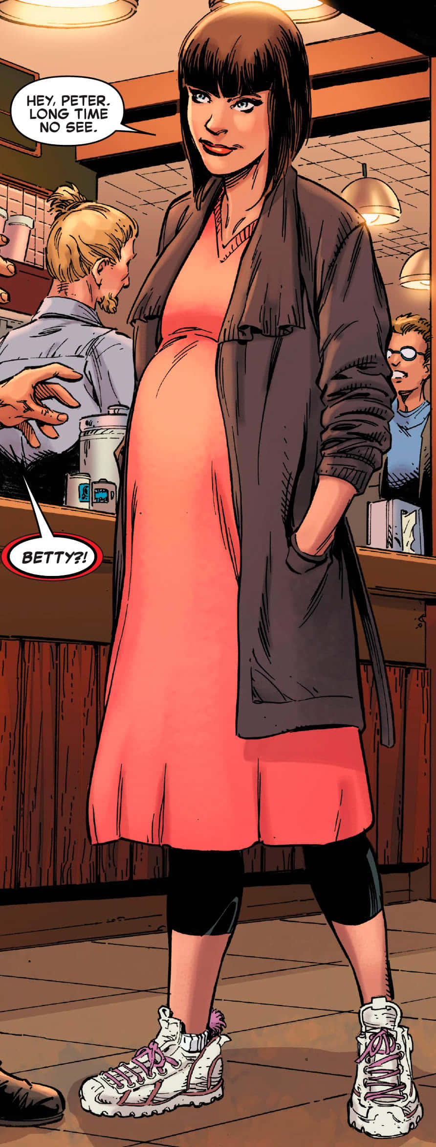 Betty Brant, pink dress, sneakers, Full HD Phone Wallpaper
