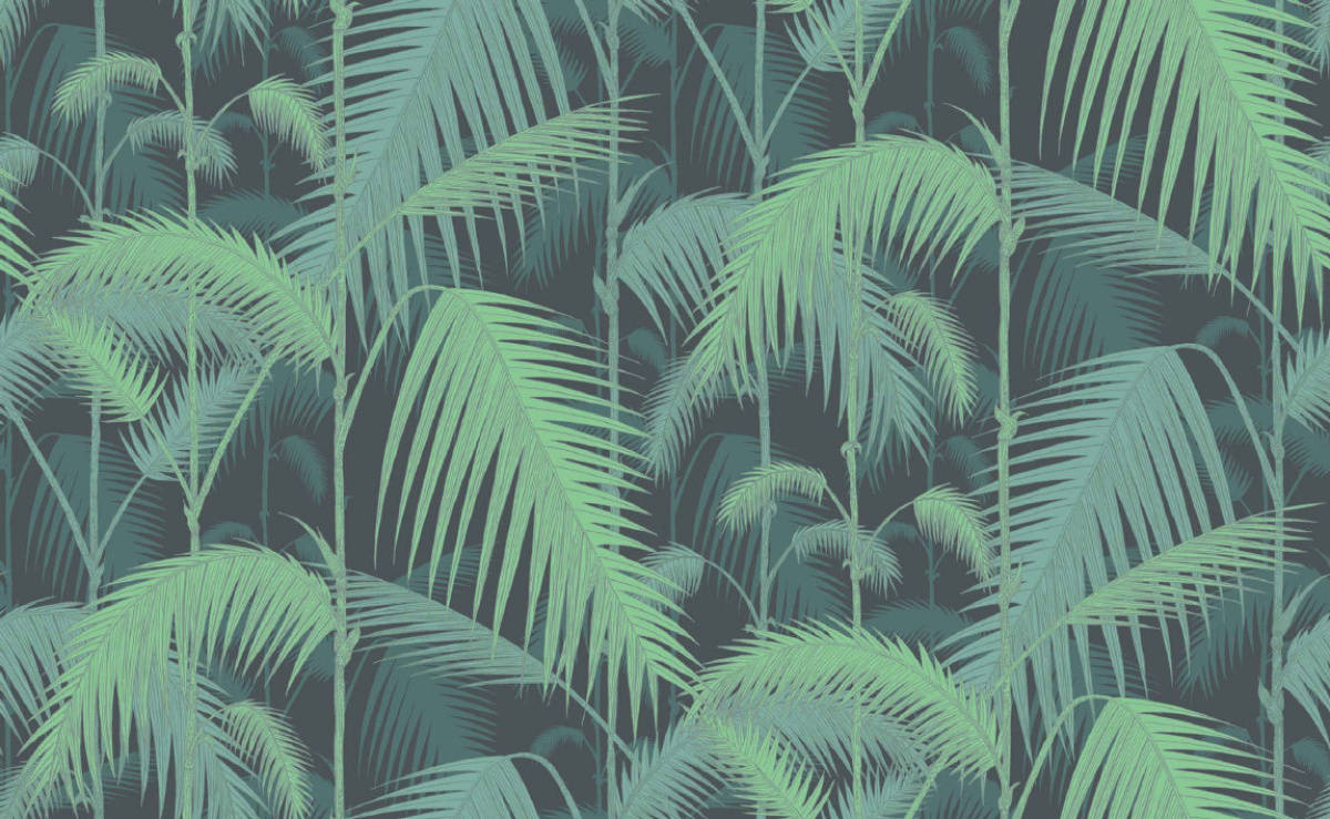 Beverly Hills Hotel, palm-lined driveway, vibrant green palm fronds, SD Desktop Wallpaper