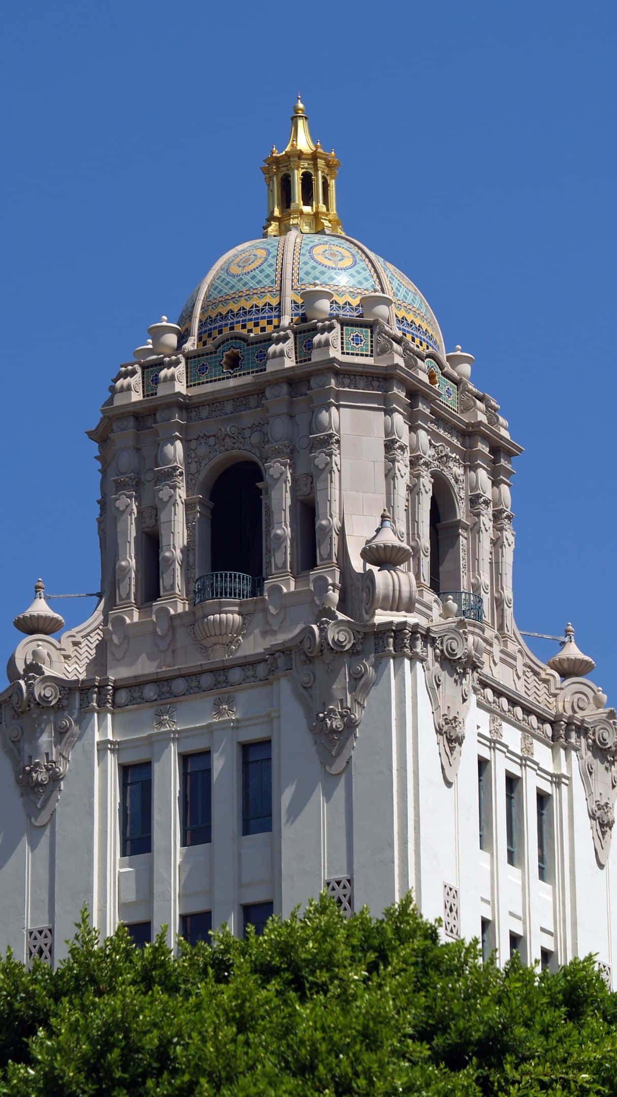 Beverly Hills, historic building, blue tiled dome, Full HD Phone Wallpaper