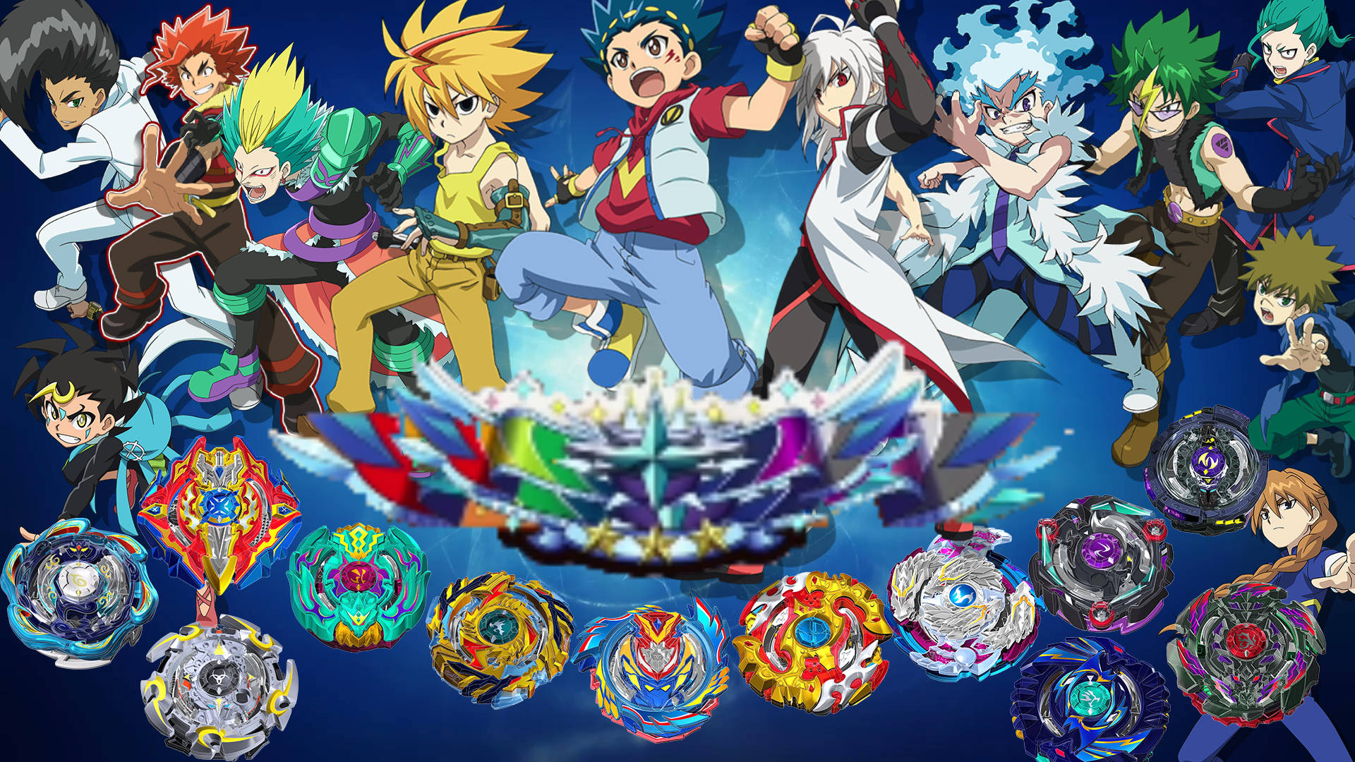 Beyblade Burst, Whole Cast, anime characters, Full HD Desktop Wallpaper