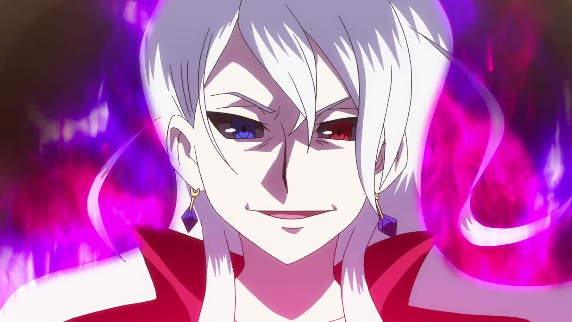 Beyblade Burst Phi, white hair, mismatched eyes one blue one red, Full HD Desktop Wallpaper