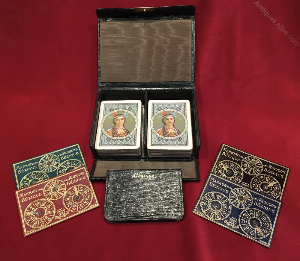 Bezique, ornate playing cards, score markers, SD Desktop Wallpaper