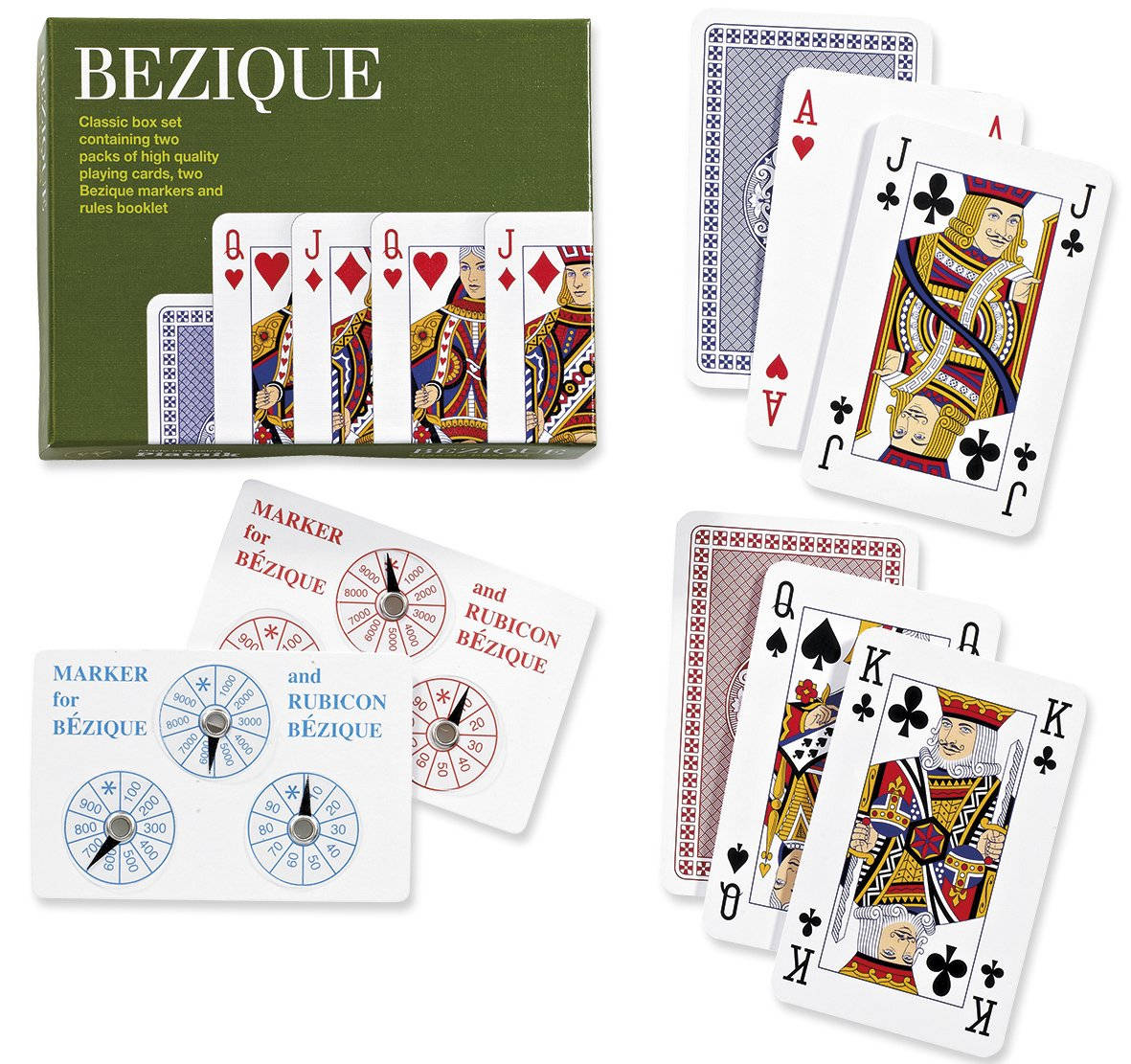 Bezique, green, royal cards, SD Desktop Wallpaper