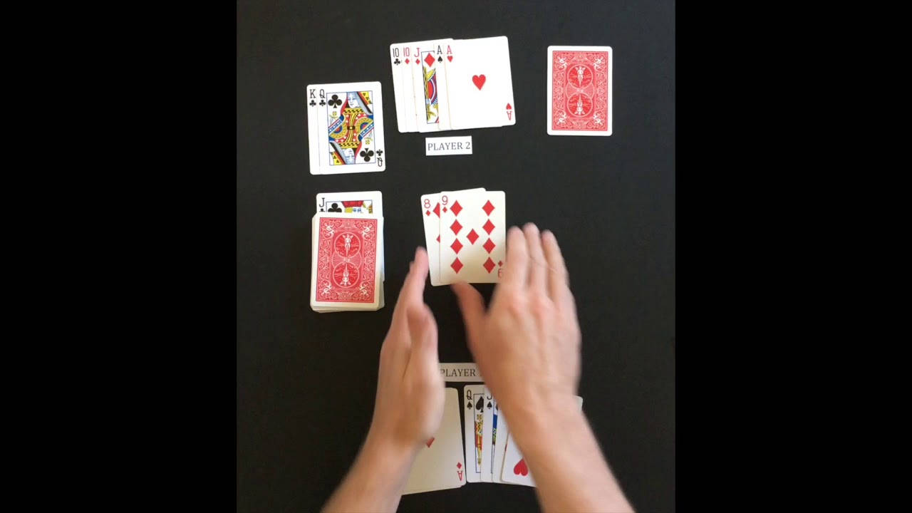 Bezique, two hands, black table, HD Desktop Wallpaper