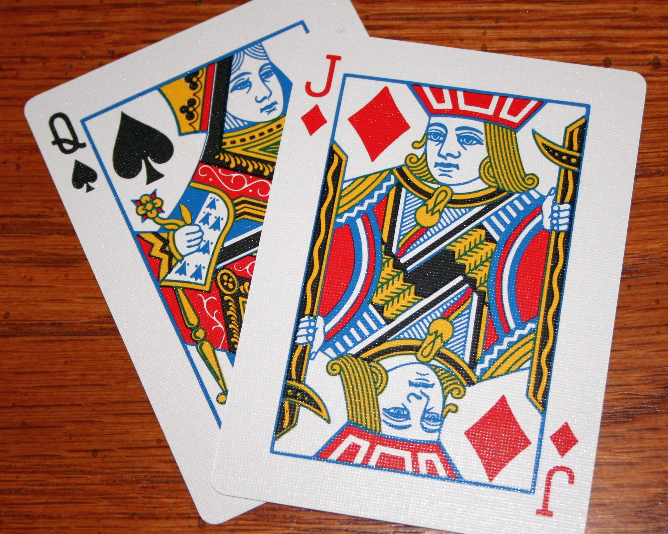 Bezique, queen of spades, jack of diamonds, Full HD Desktop Wallpaper