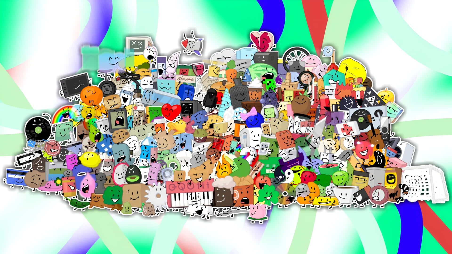 Bfdi, characters, group shot, Full HD Desktop Wallpaper