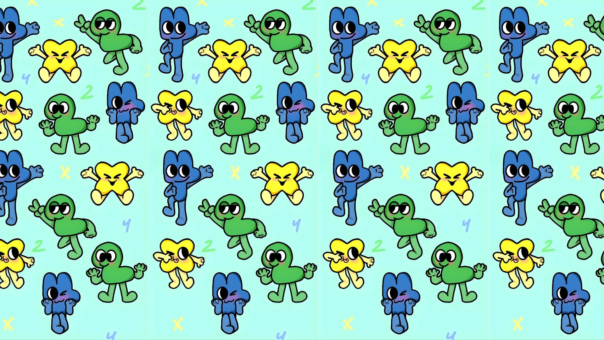 Bfdi, blue green, yellow, Full HD Desktop Wallpaper