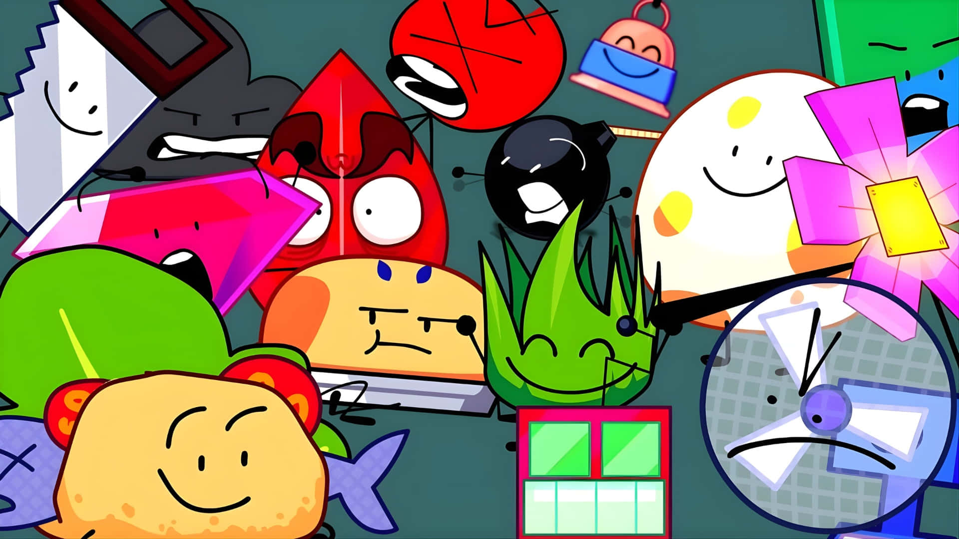 Bfdi, characters, group shot, Full HD Desktop Wallpaper