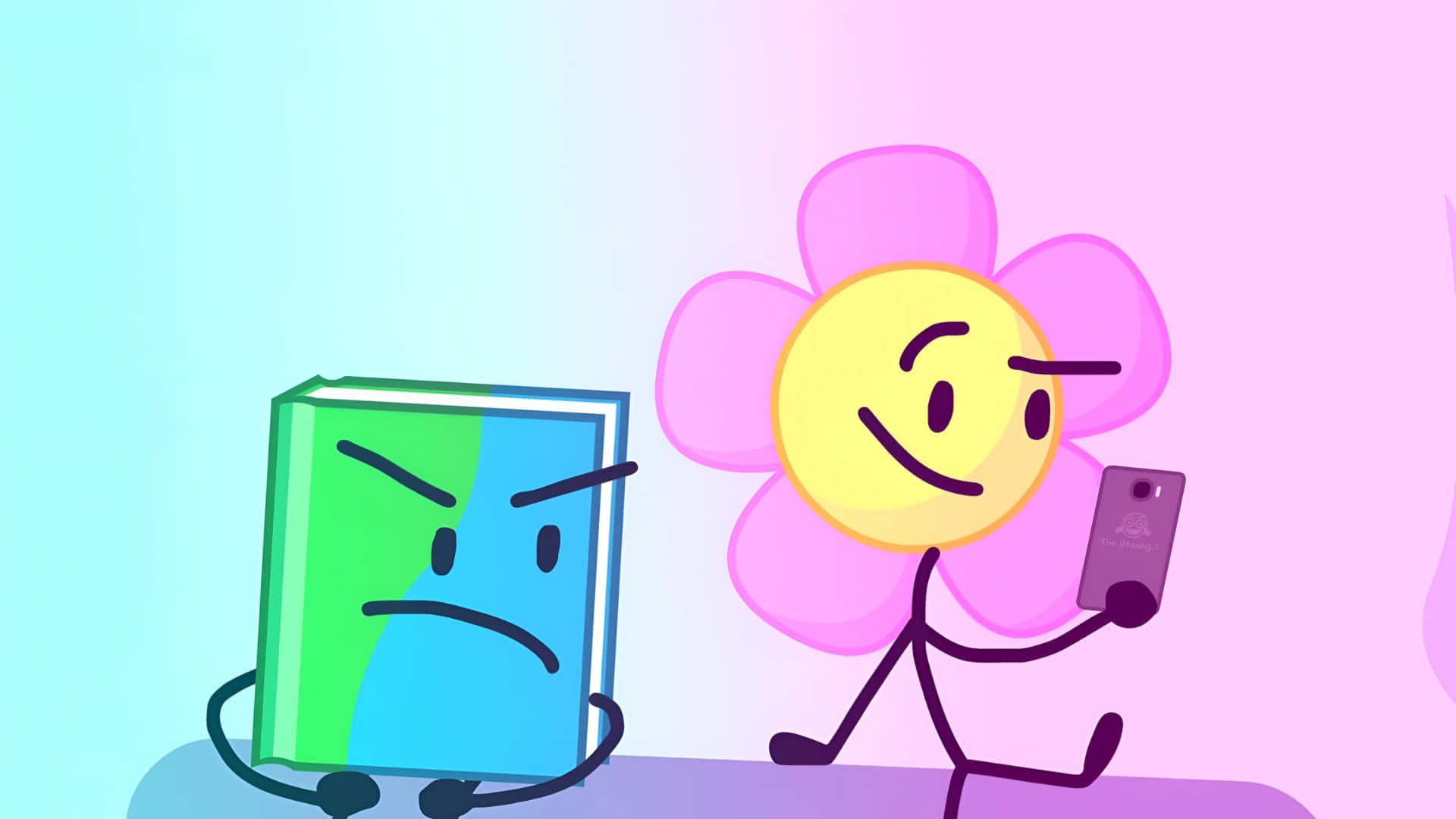 Bfdi, flower character, book character, Full HD Desktop Wallpaper