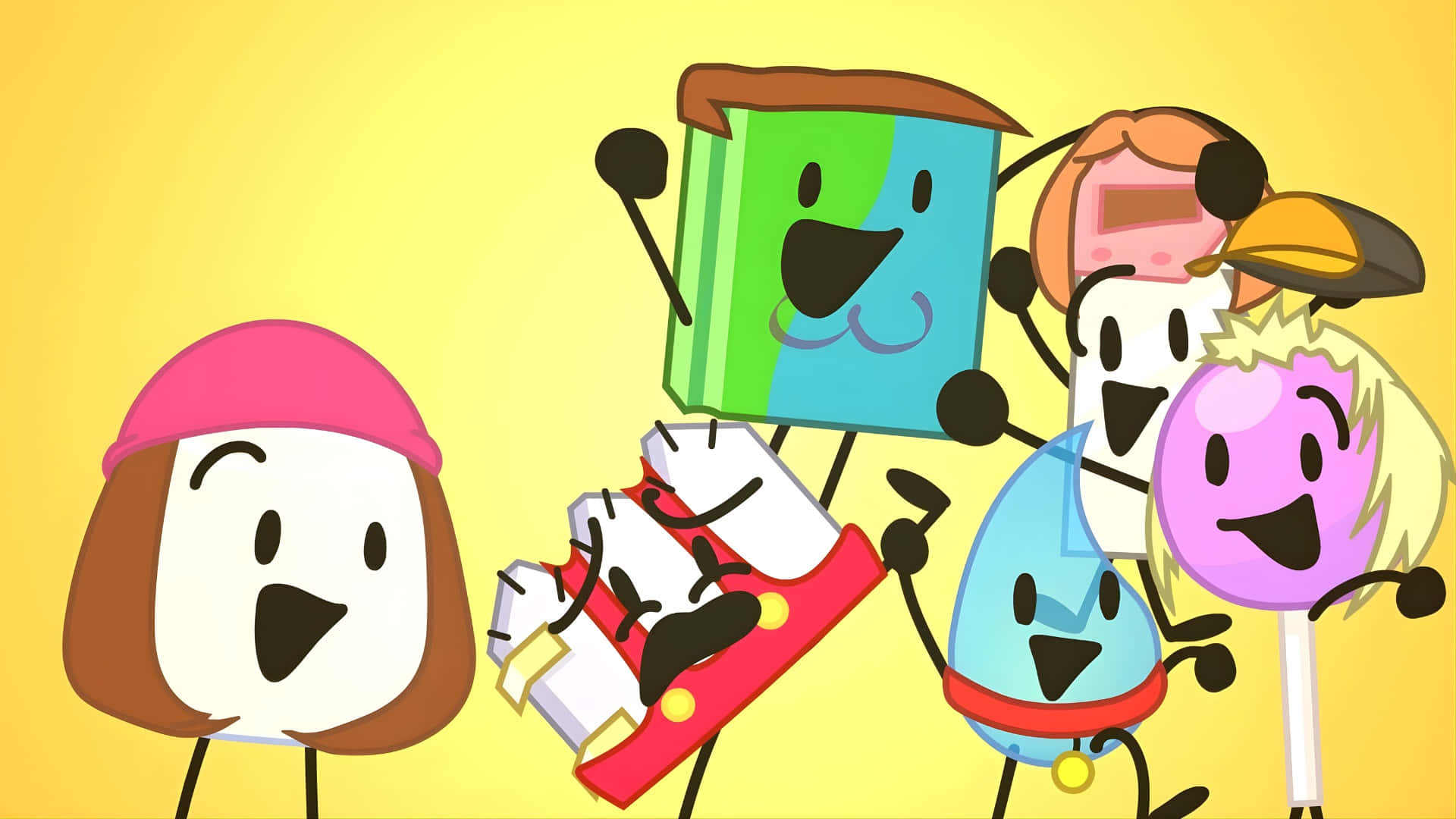 Bfdi, cartoon characters, stick limbs, Full HD Desktop Wallpaper