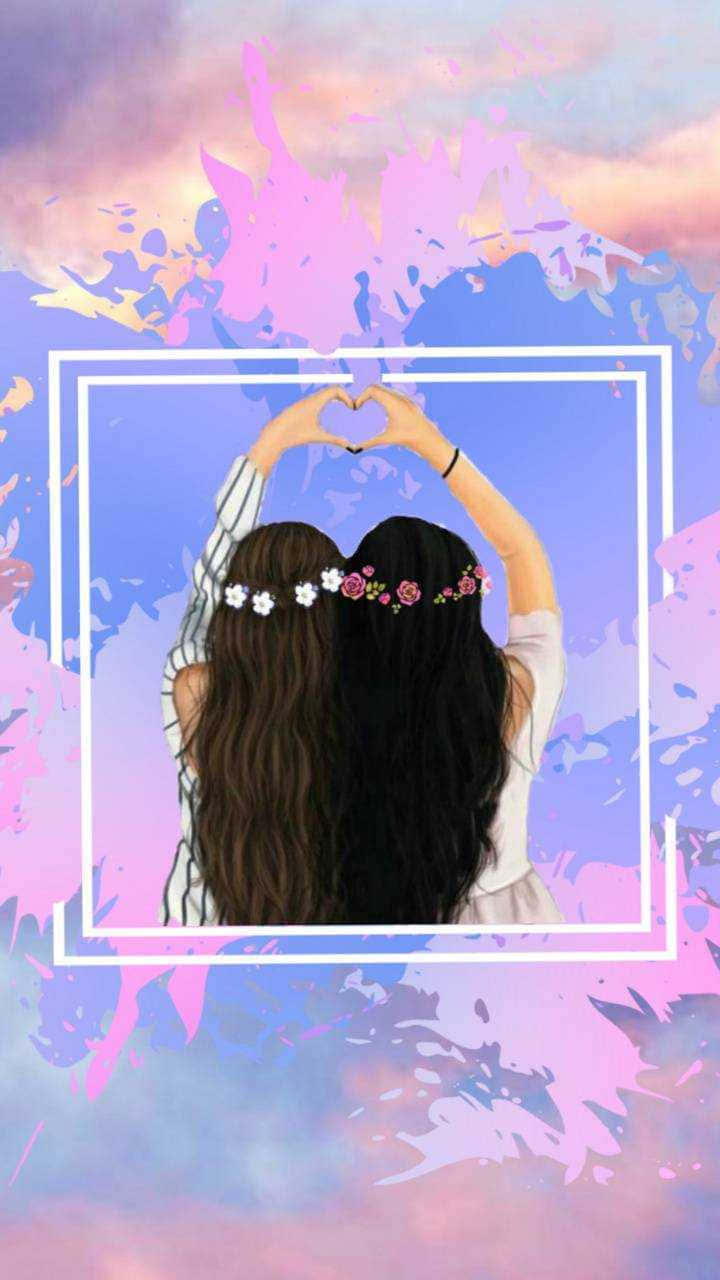 Bff iPhone, floral crowns, heart shape, HD Phone Wallpaper
