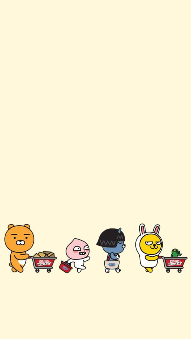 BFF iPhone, cartoon characters, shopping carts, HD Phone Wallpaper