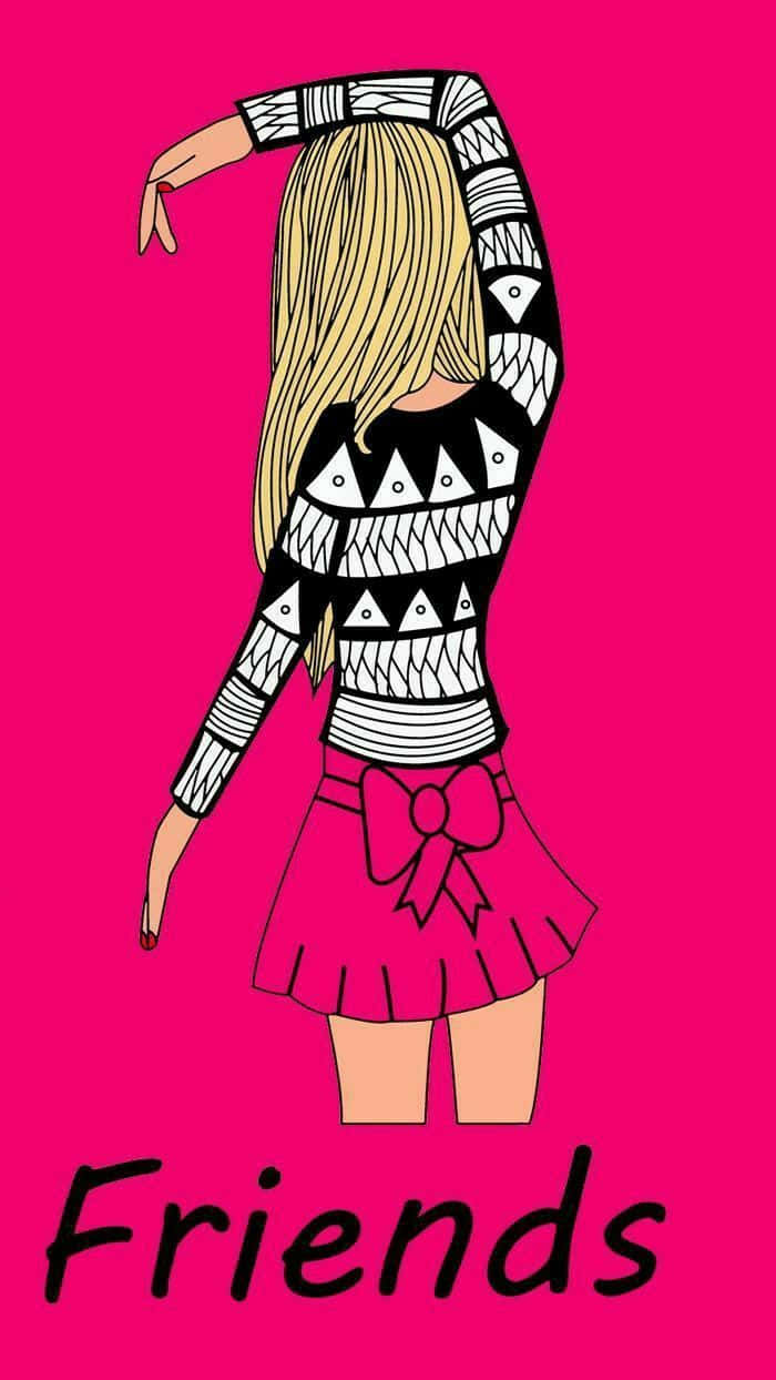 iPhone, Bff iPhone, pink skirt, SD Phone Wallpaper