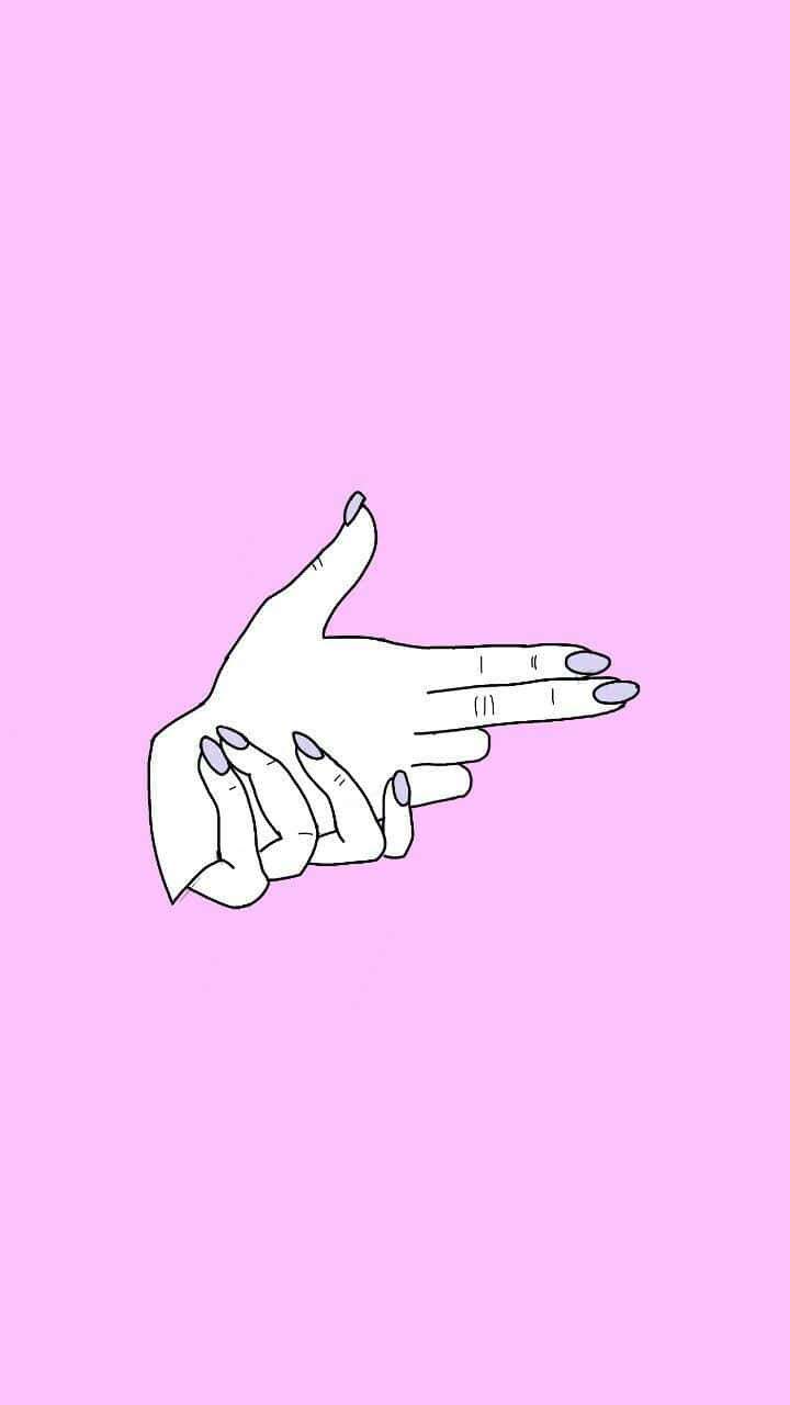 Bff iPhone, purple nails, solid pink background, HD Phone Wallpaper