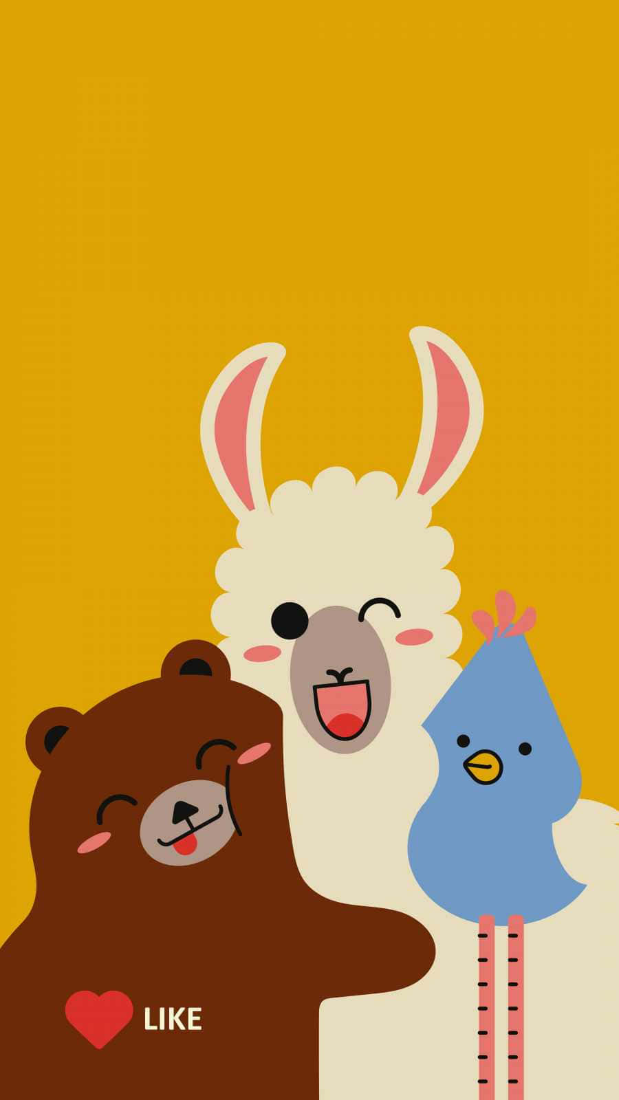 Bff iPhone, brown bear, white alpaca, HD Phone Wallpaper