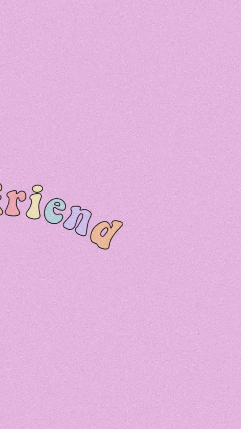 pink background, soft lavender background, word friend, HD Phone Wallpaper