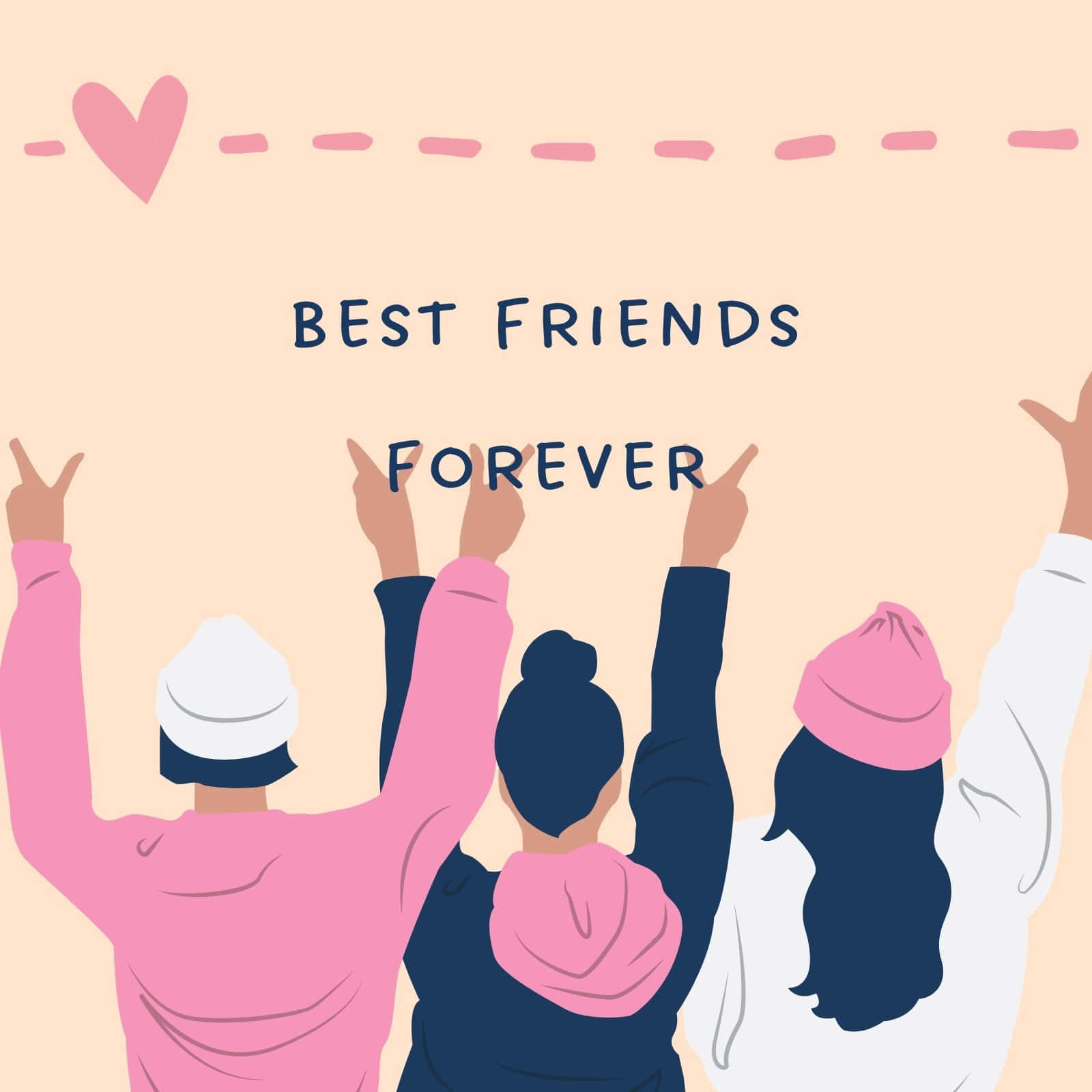 Best Friends Forever P F P, pink navy and white sweatsuits, soft peach background, HD Desktop Wallpaper