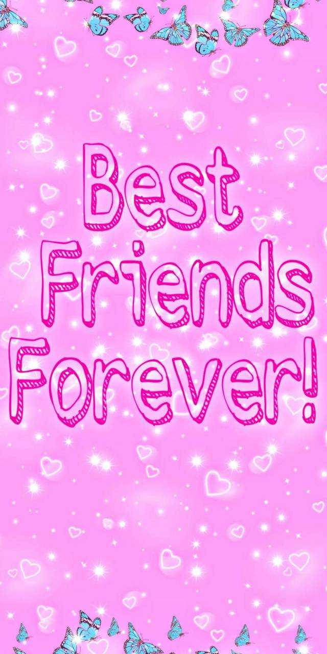 Girly BFF, Best Friends Forever, pink background, HD Phone Wallpaper