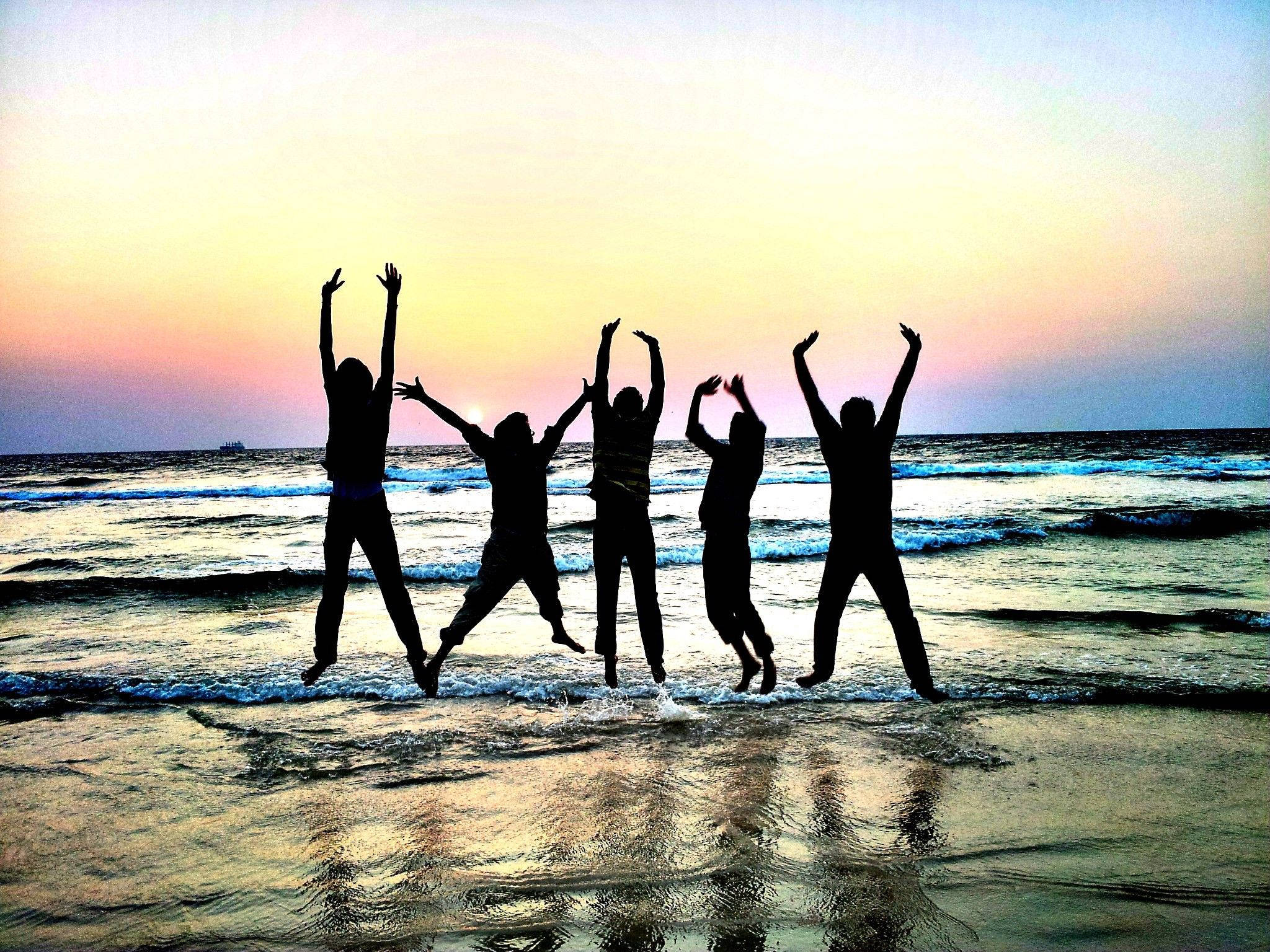 Bff, beach, group shot, Full HD Desktop Wallpaper