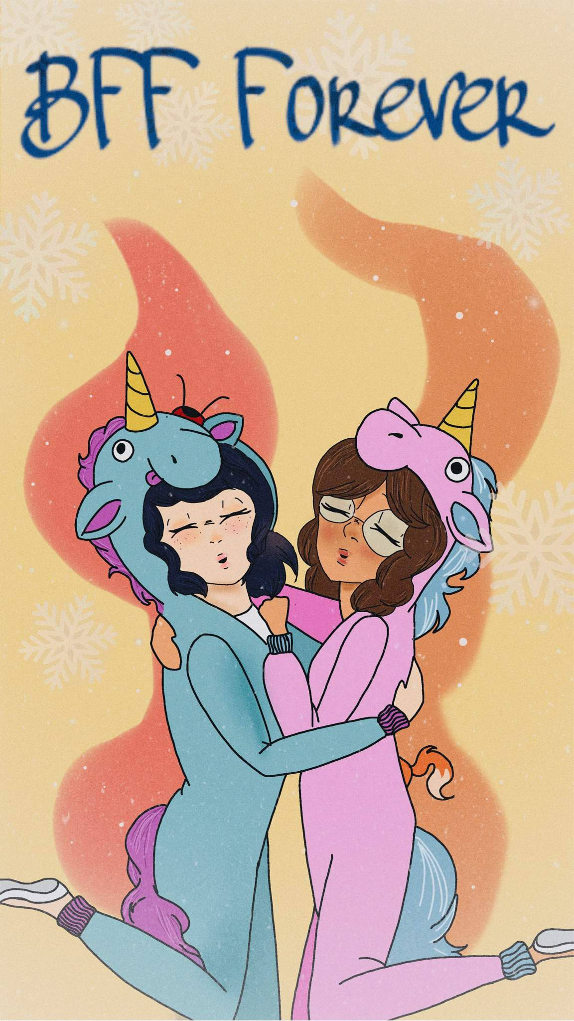 Girly BFF Unicorn Onesies, unicorn onesies, BFF Forever, Full HD Phone Wallpaper