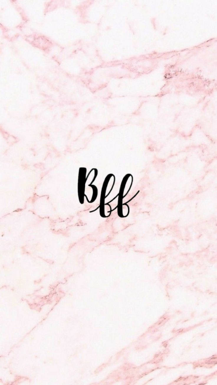 Pink Marble, Black Cursive Bff Text, Friendship Theme, HD Phone Wallpaper