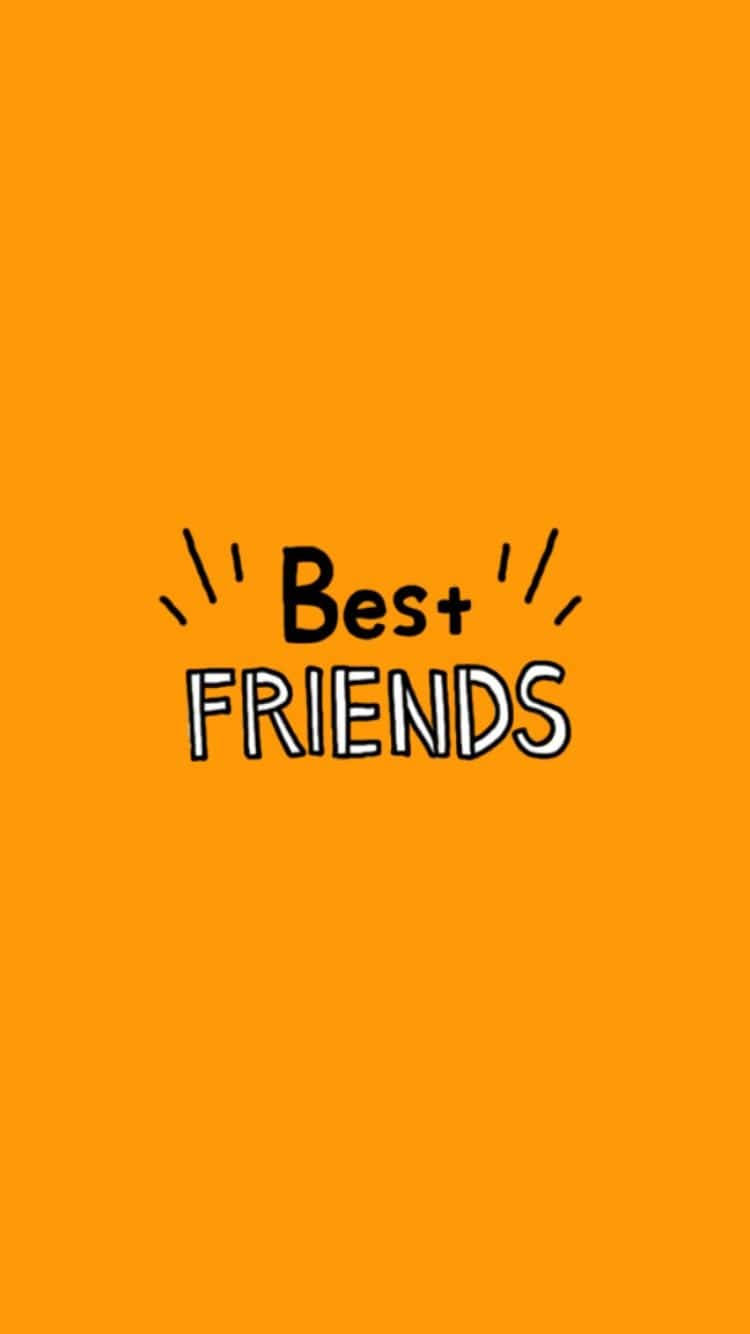 BFF, orange, black and white, HD Phone Wallpaper