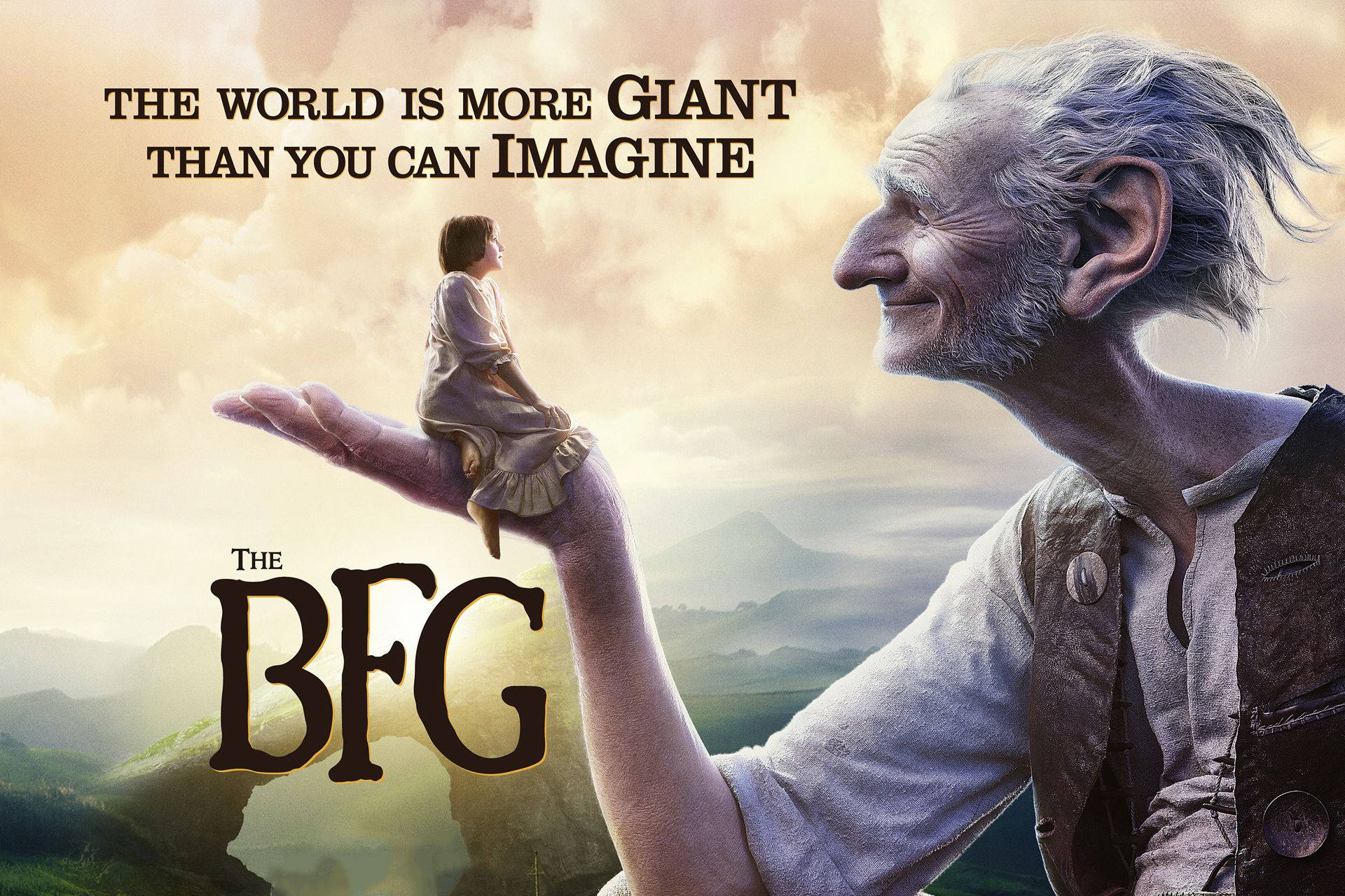 The BFG, giant friendly creature, small girl, Full HD Desktop Wallpaper