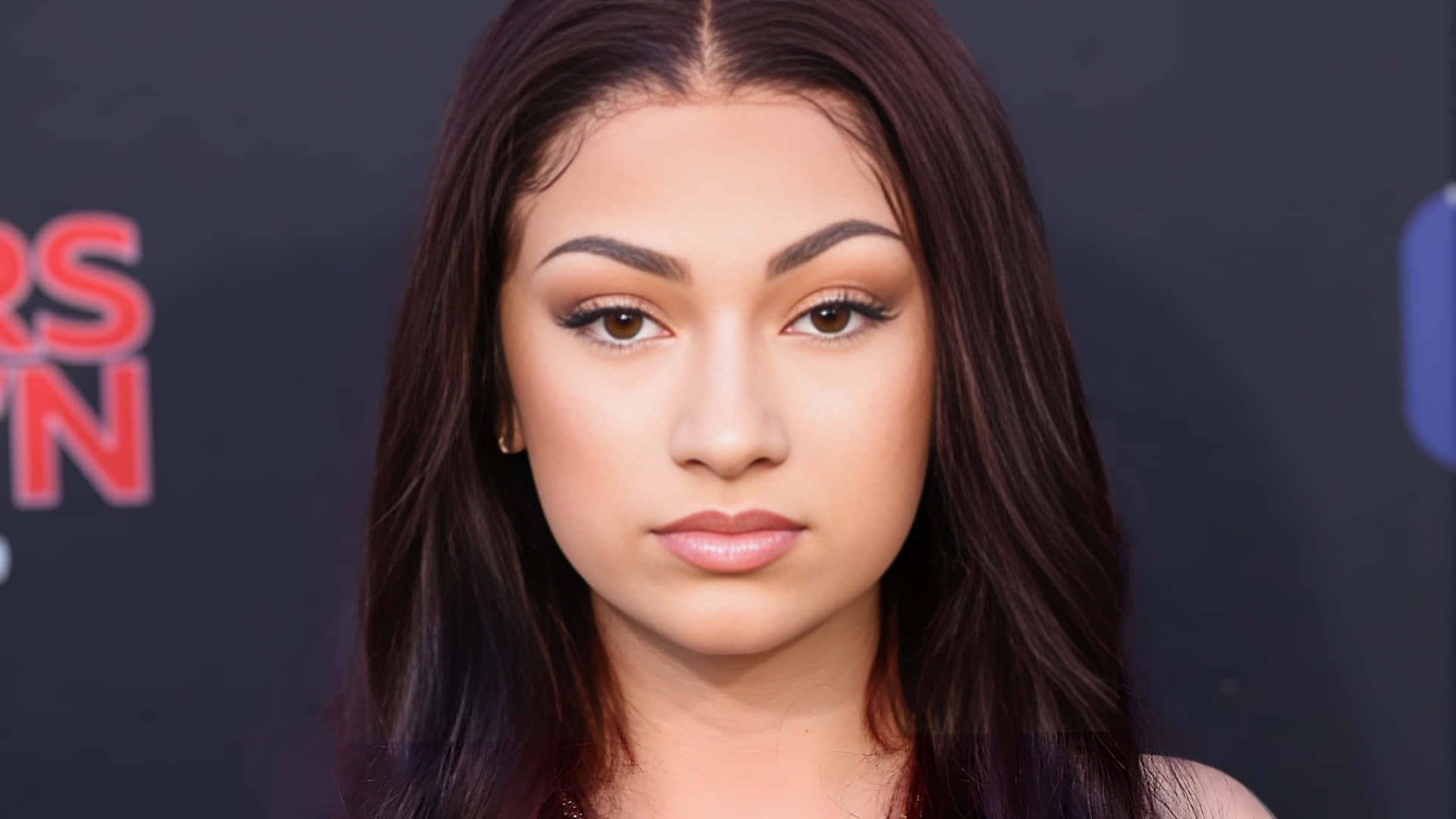 Bhad Bhabie, long dark hair, defined makeup, Full HD Desktop Wallpaper