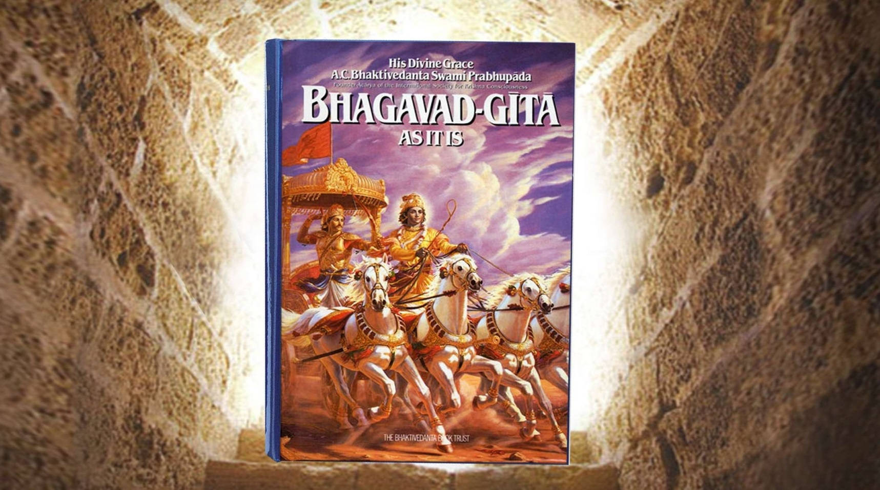 Bhagavad Gita, book, stone steps, HD Desktop Wallpaper