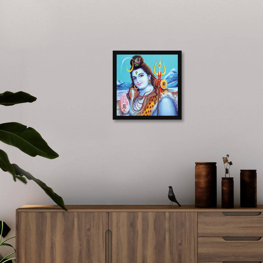Bhole Baba, blue-skinned deity, trident, SD Desktop Wallpaper