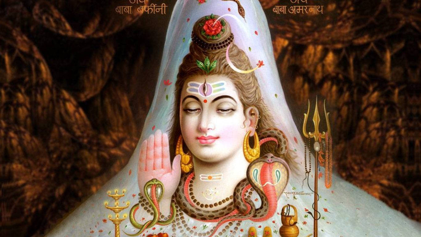 Bhole Baba, red rose, Hindu goddess, HD Desktop Wallpaper