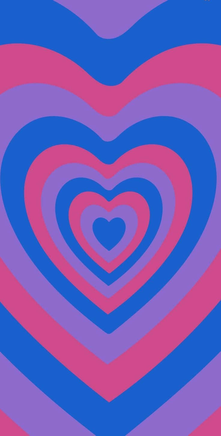 heart shaped pattern, blue, purple, HD Phone Wallpaper