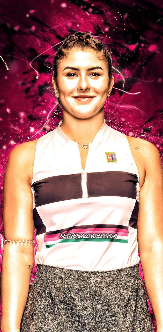 Bianca Andreescu, pink aura, vibrant magenta cosmic background, HD Phone Wallpaper