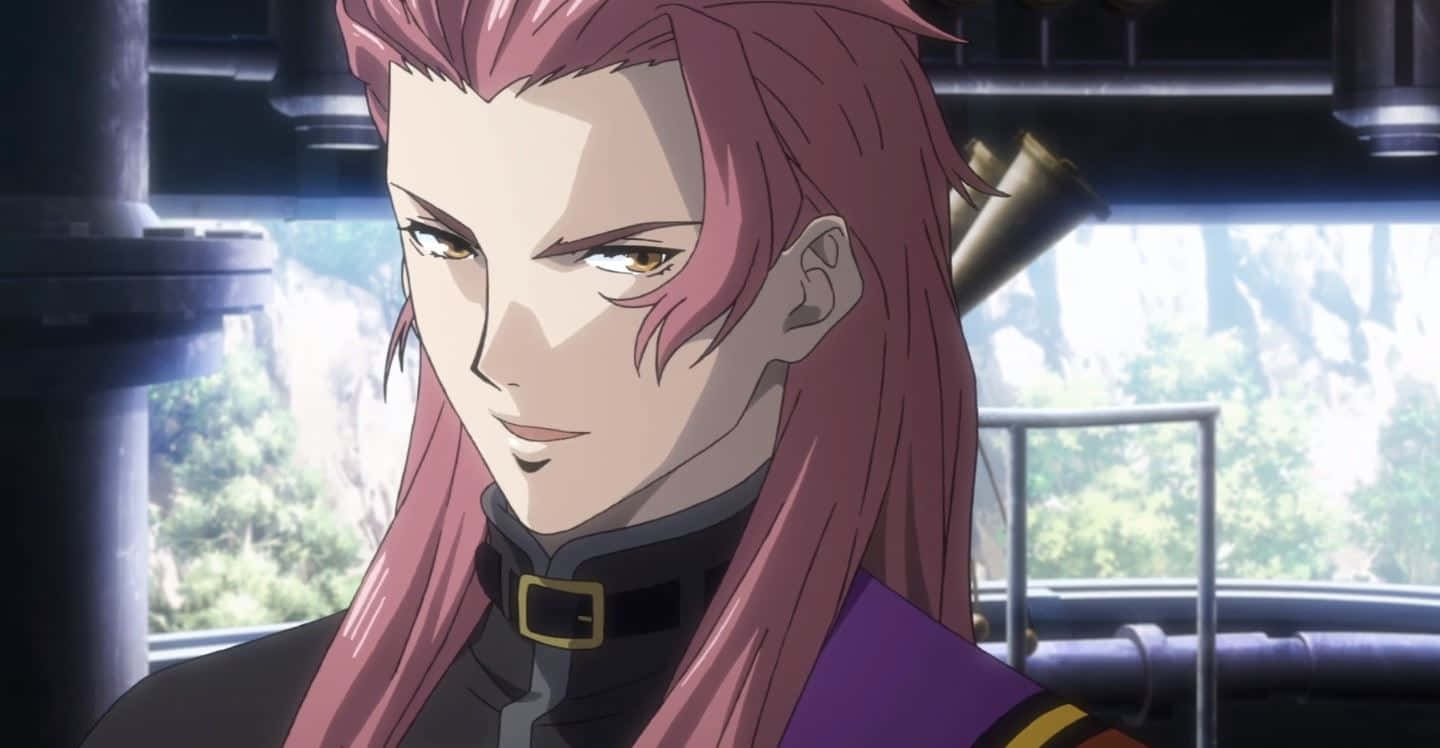 Biba Amatori, pink-haired anime character, dark uniform, HD Desktop Wallpaper