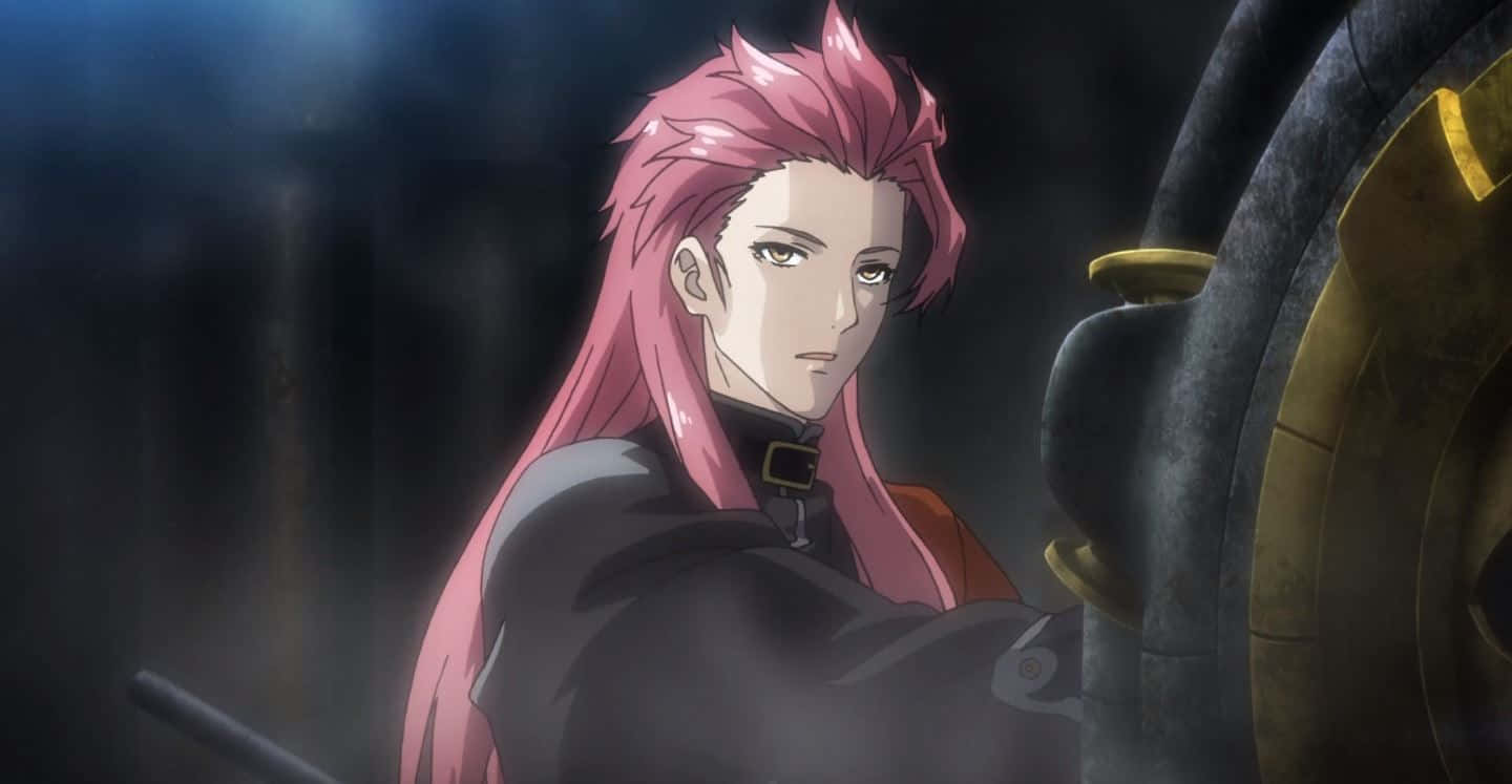 Biba Amatori, pink-haired anime character, dark attire, HD Desktop Wallpaper