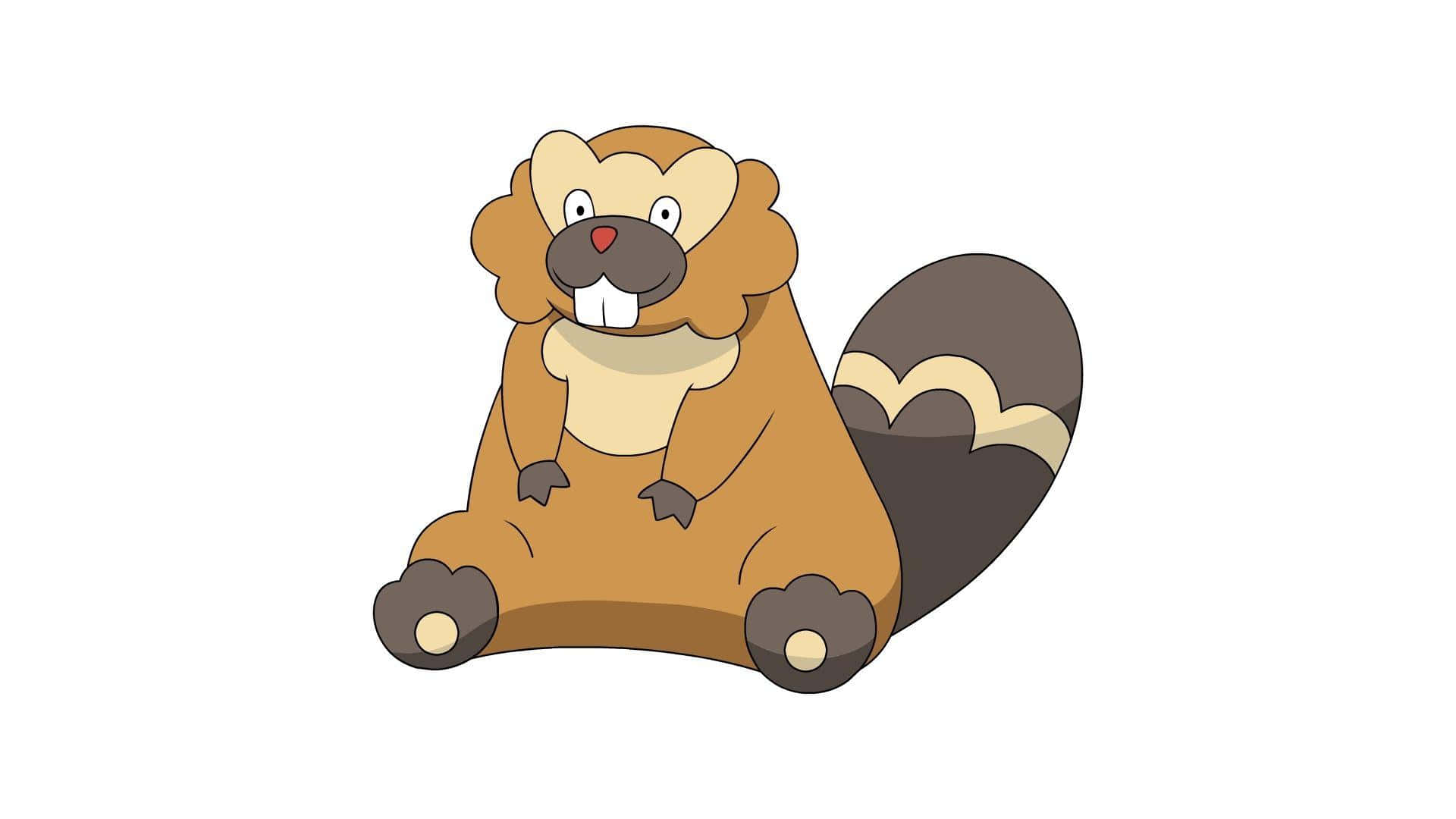 Bibarel, brown fur, striped tail, Full HD Desktop Wallpaper