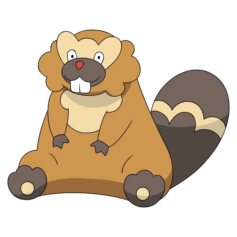 Bibarel, brown fur, striped tail, SD Desktop Wallpaper