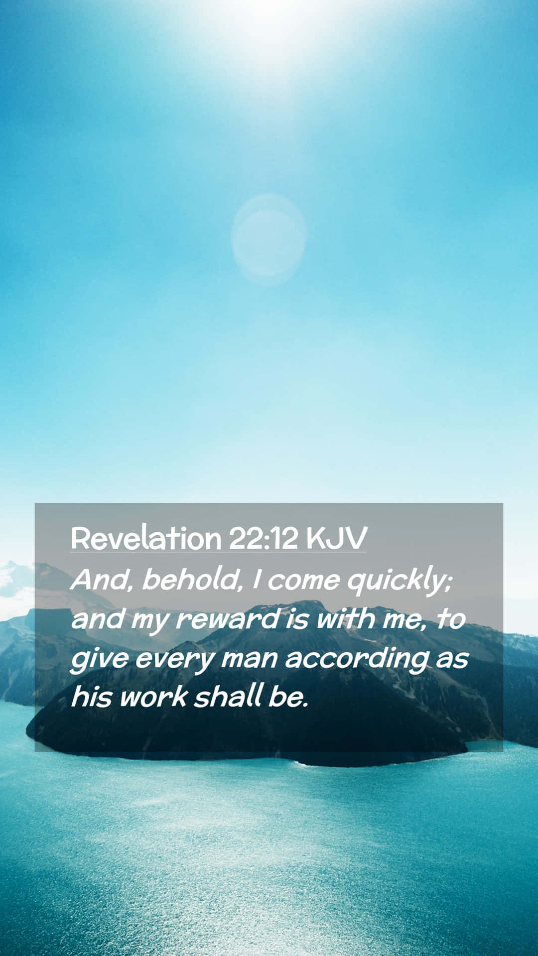 The Quick Coming Of God Quote, serene mountain lake, bright sun, Full HD Phone Wallpaper