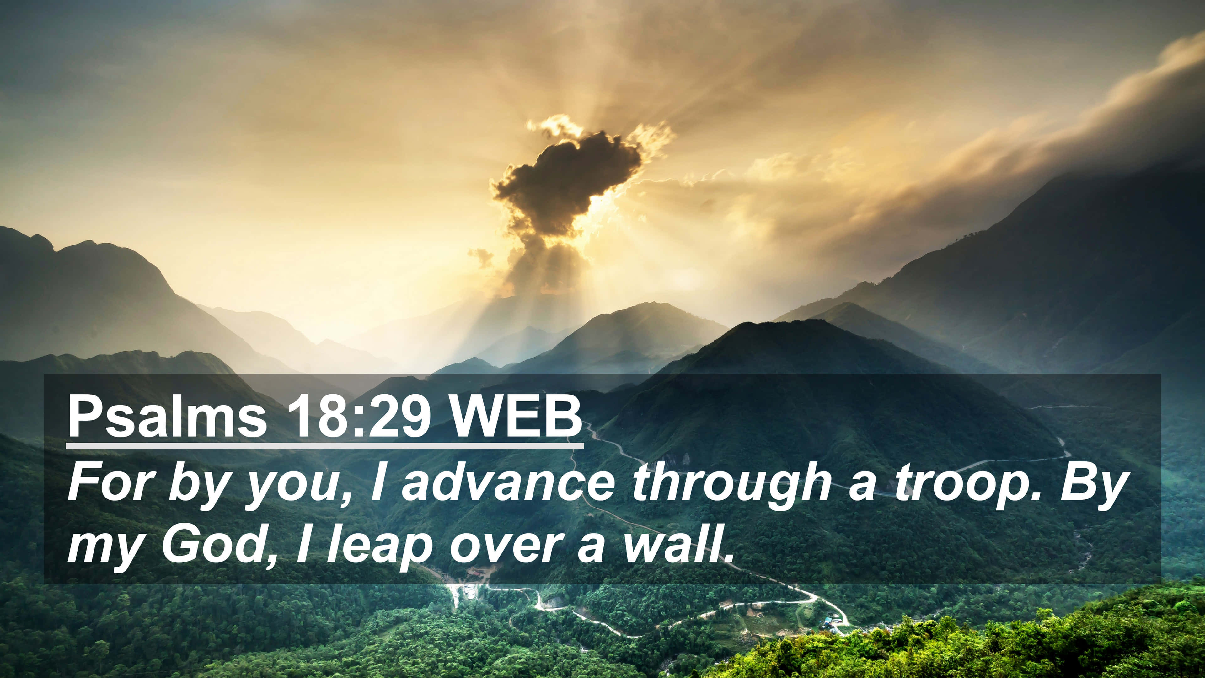 Advanced Mountains Bible Quote, Sunlight, dramatic cloud, 4K Desktop Wallpaper