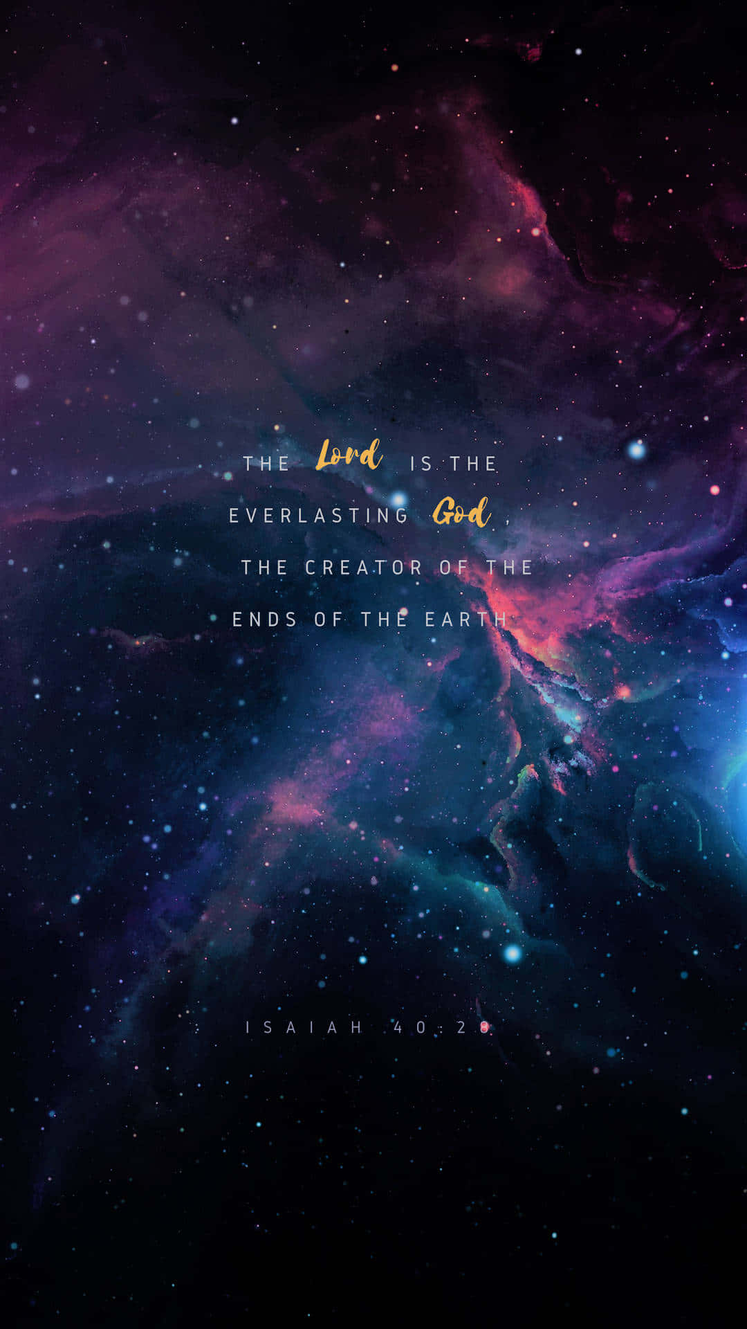 Galaxy Lock Screen Aesthetic, bible verse, cosmic nebula, Full HD Phone Wallpaper