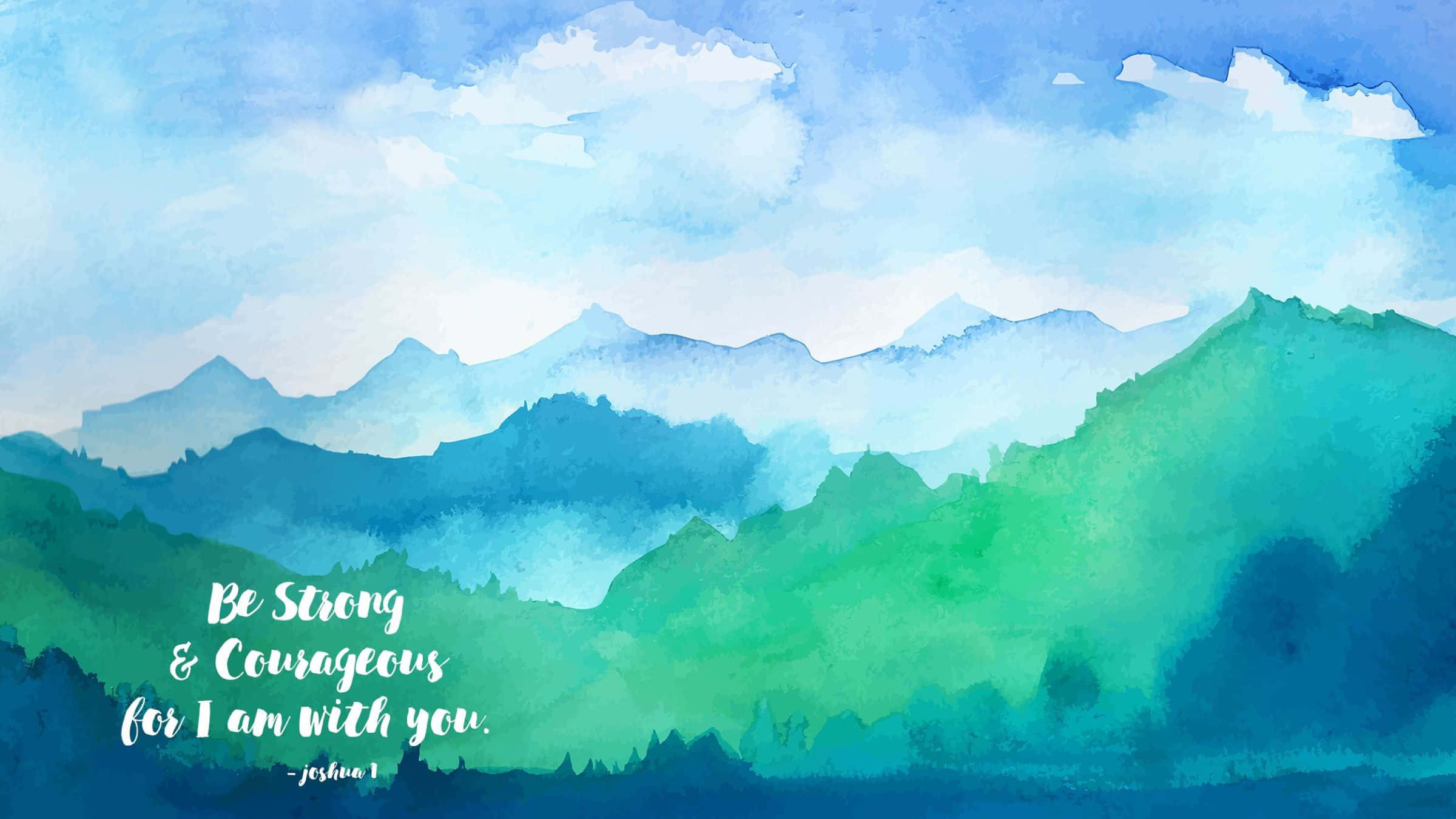 bible verse desktop, 2400 x 1350, watercolor mountains, Full HD Desktop Wallpaper