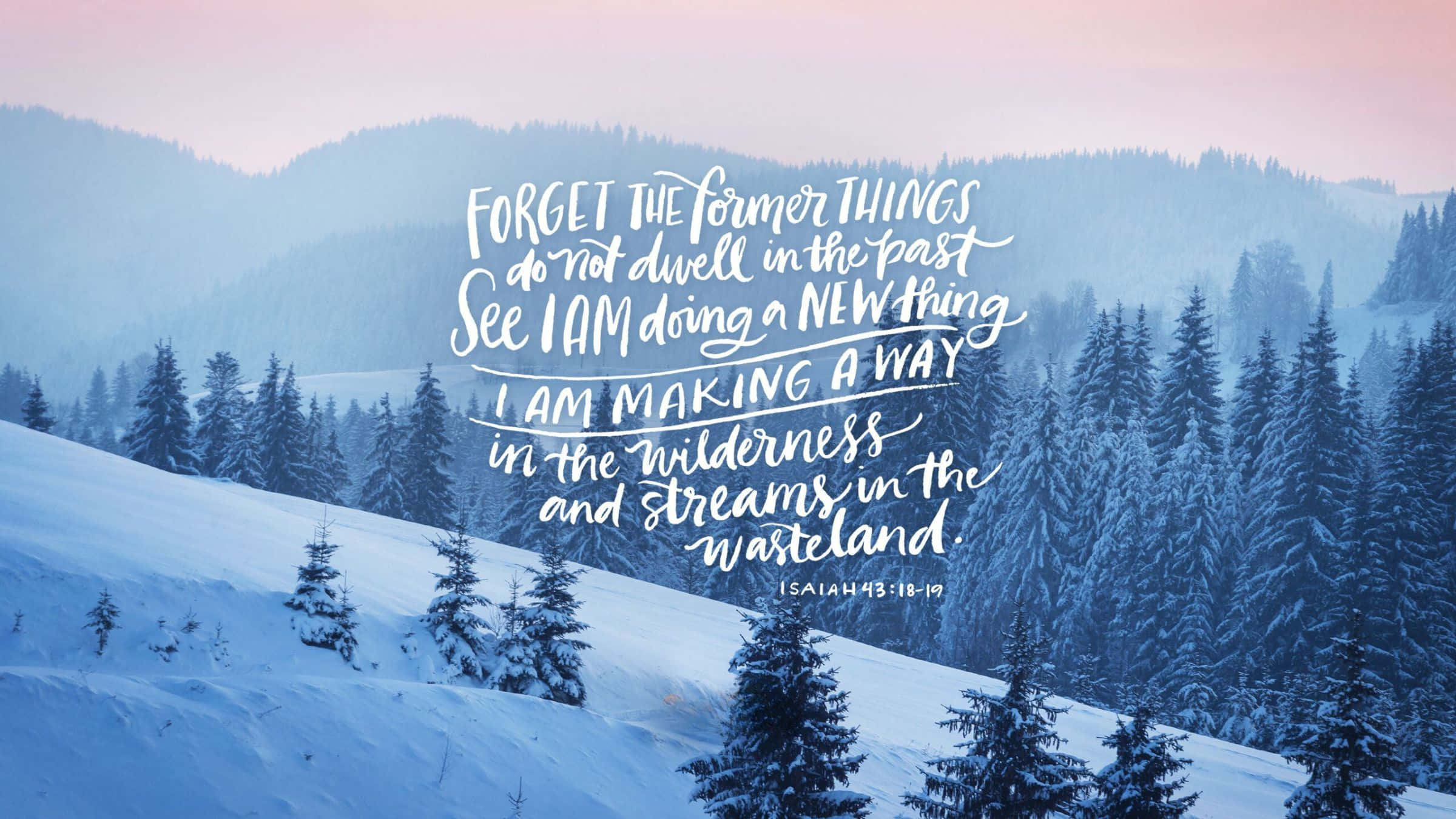 Bible Verse Desktop, evergreen trees, rolling hills, Full HD Desktop Wallpaper