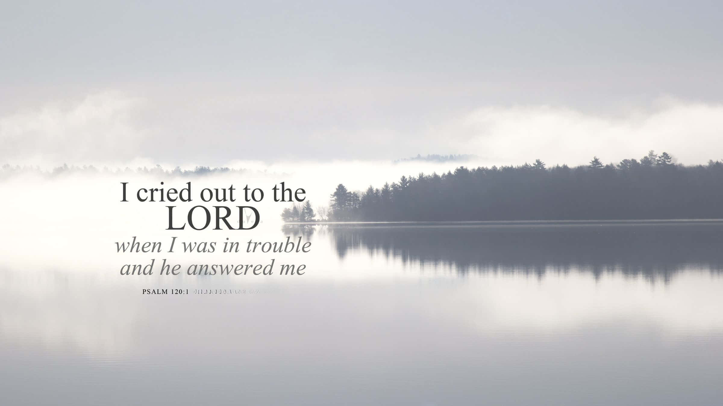 Bible Verse Desktop, 2400 x 1350, misty lake, Full HD Desktop Wallpaper