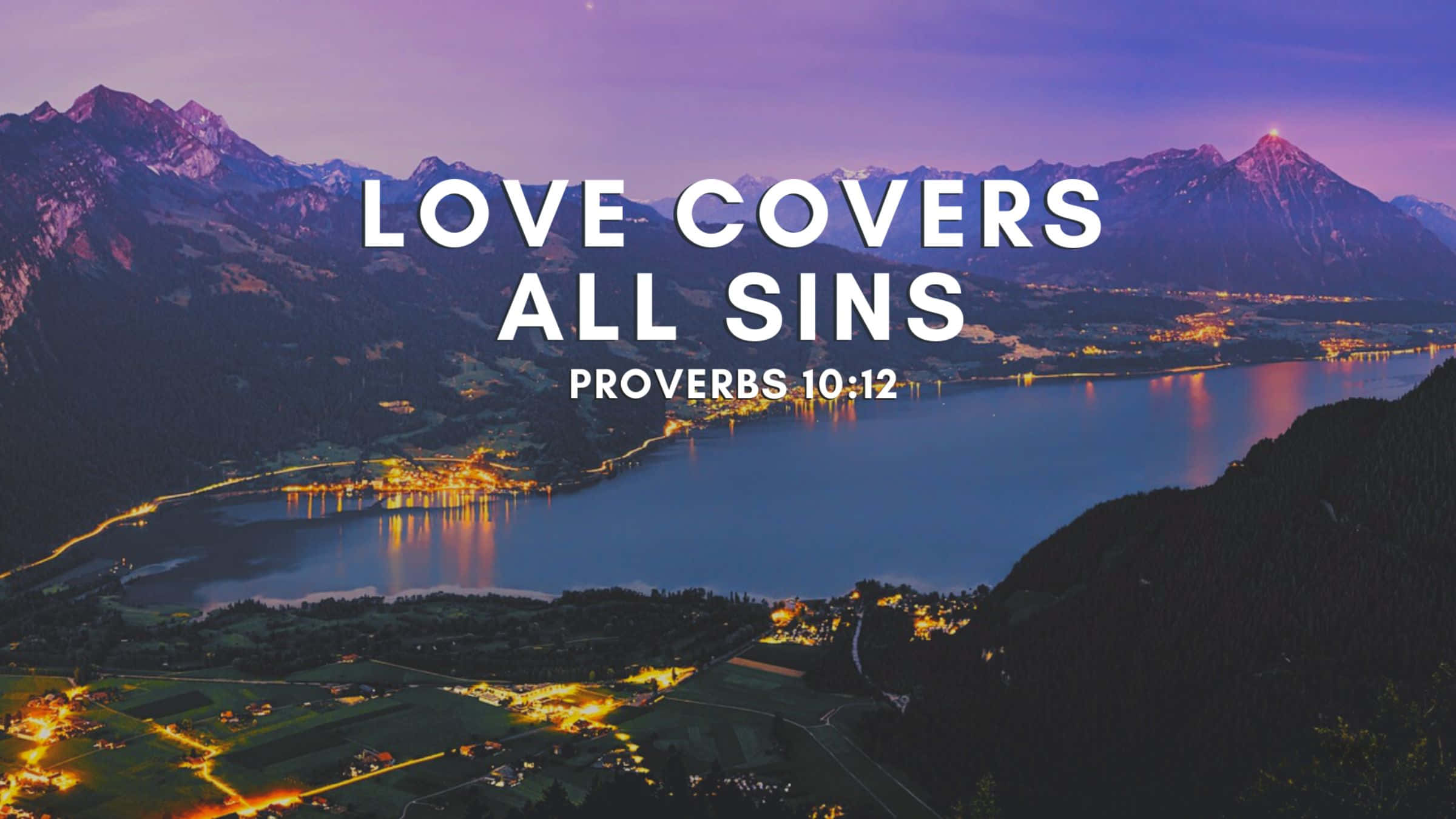Bible Verse Desktop, 2400 x 1350 wallpaper, twilight mountain lake scene, Full HD Desktop Wallpaper