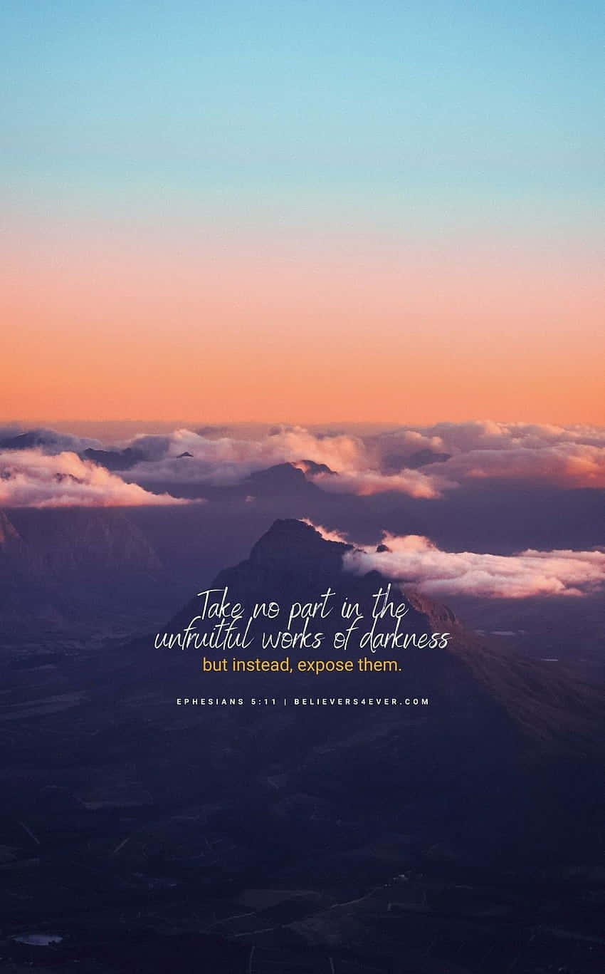 Bible Verse Phone, mountain peak, sea of clouds, HD Phone Wallpaper