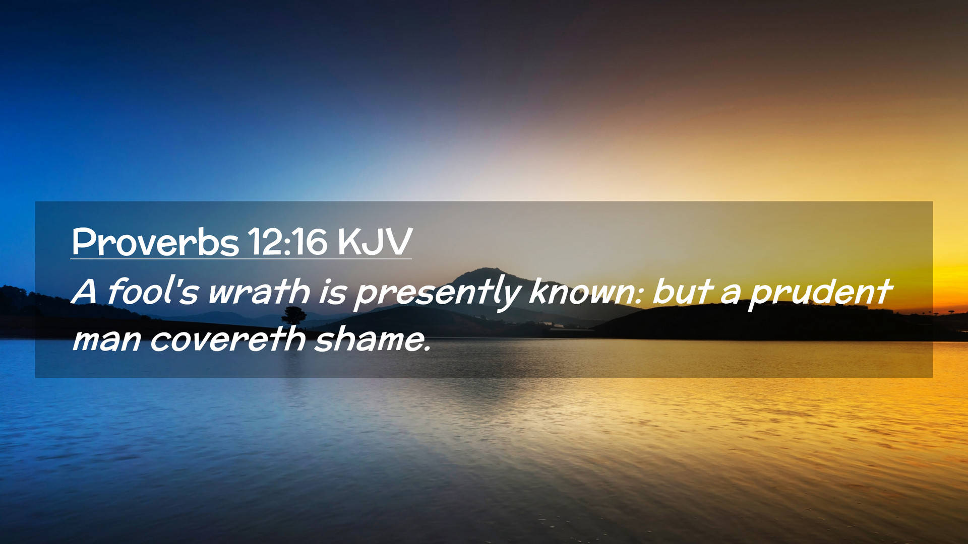 Prudent Person Covereth Shame, serene sunset, calm water, Full HD Desktop Wallpaper