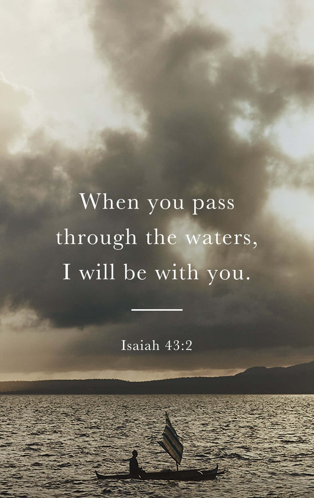 Bible Verse Phone, small boat, vast rippling sea, HD Phone Wallpaper