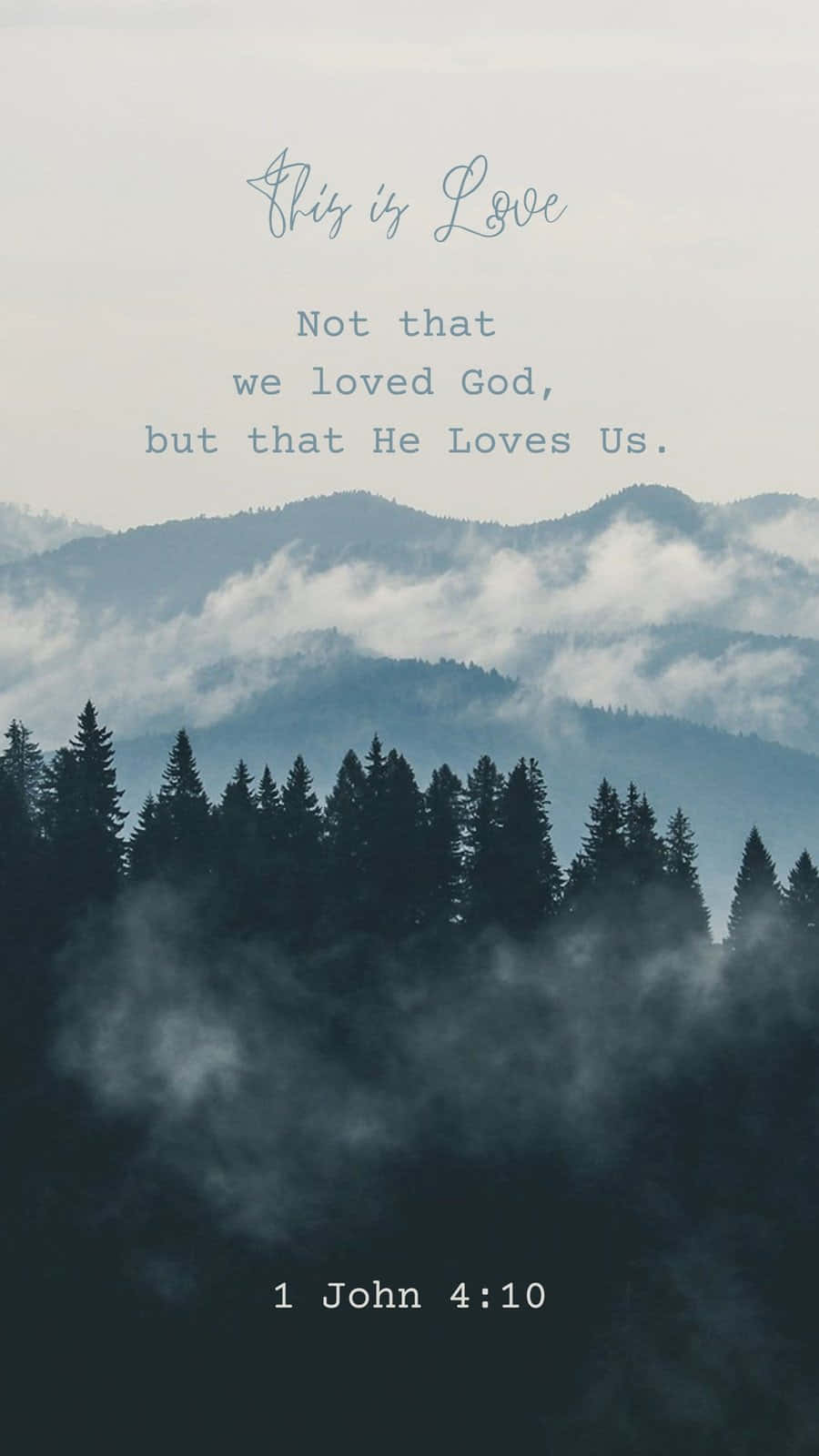 Bible Verse Phone, pine forest, misty mountains, HD Phone Wallpaper